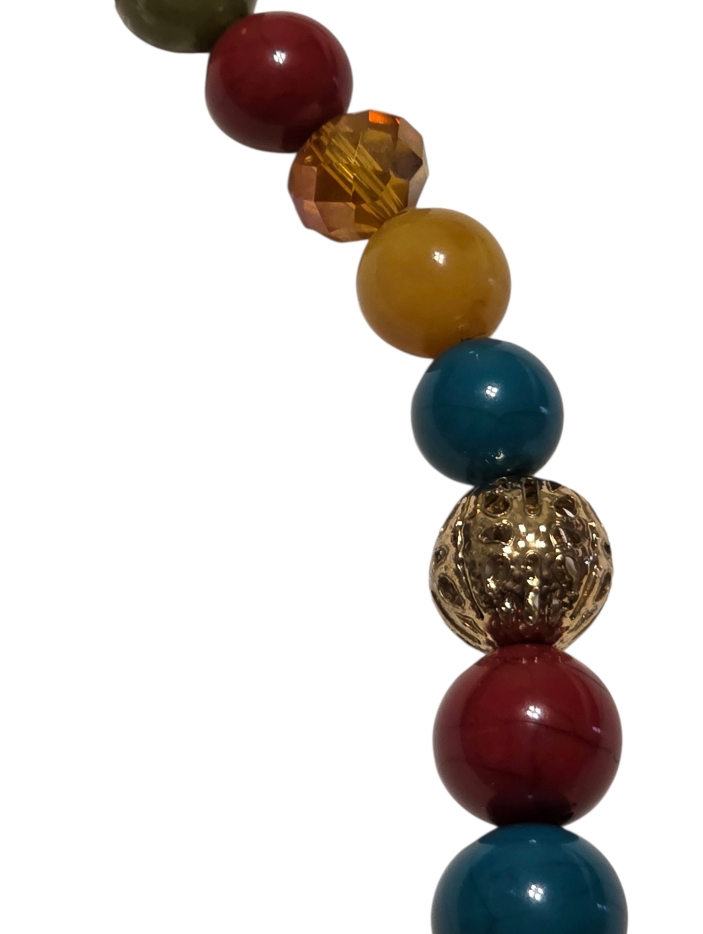 Jules B Vintage Jewel Tone Assorted Crystal Lucite & Acrylic Beaded Necklace - Picture 6 of 7